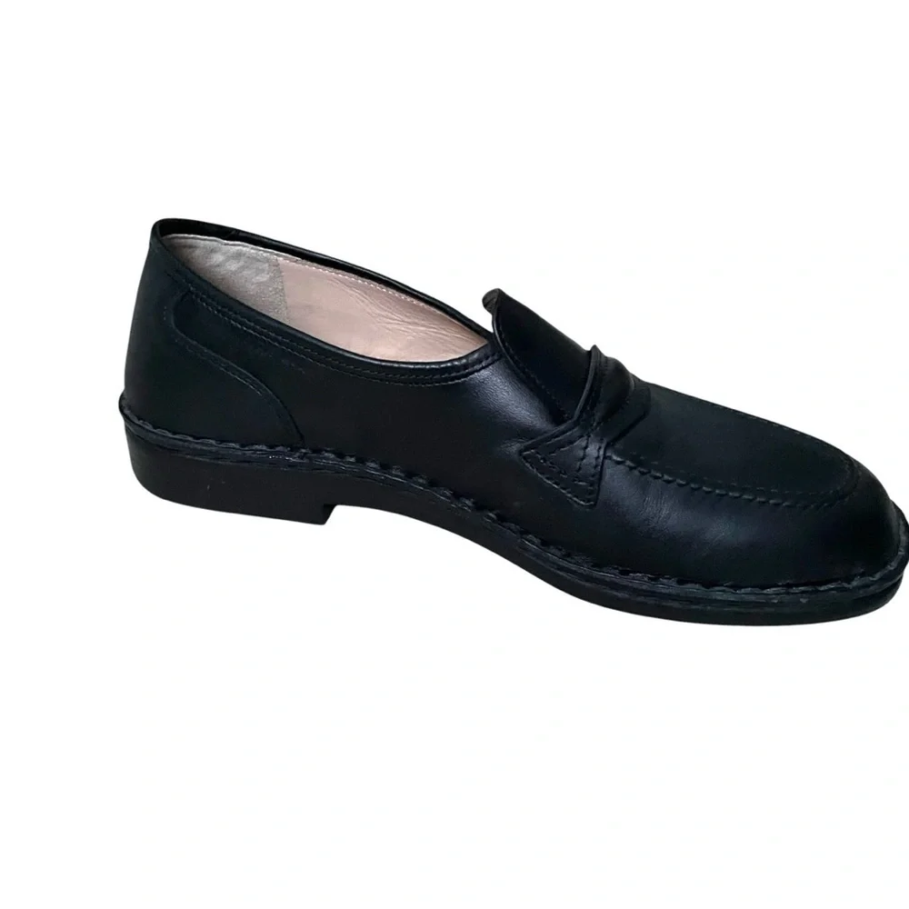 FINN COMFORT Germany Men’s Toledo Black Leather Slip-on City Shoes 8